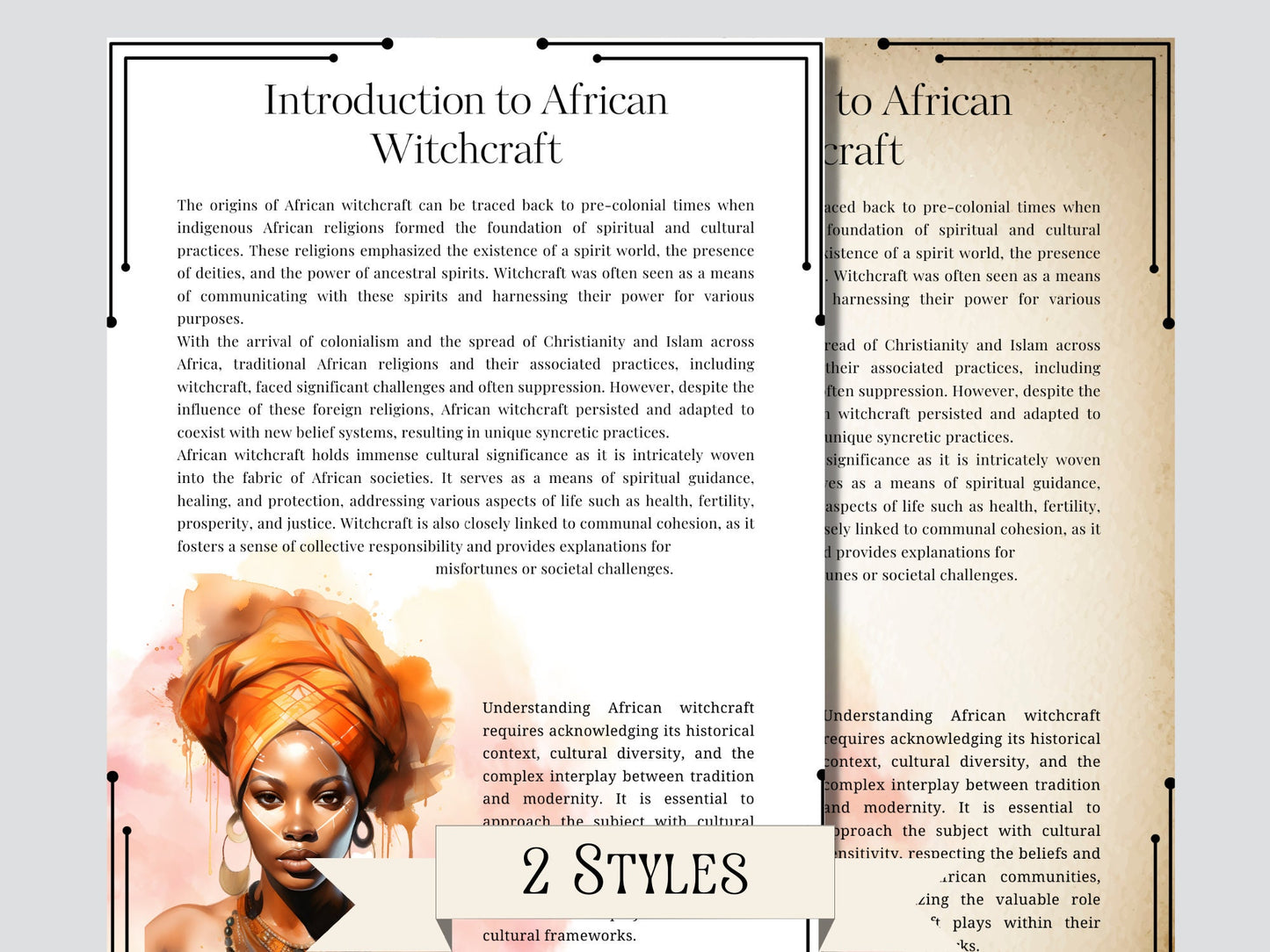 African Witchcraft. Basics. Beautiful pages for your Book Of Shadows. Instant Download
