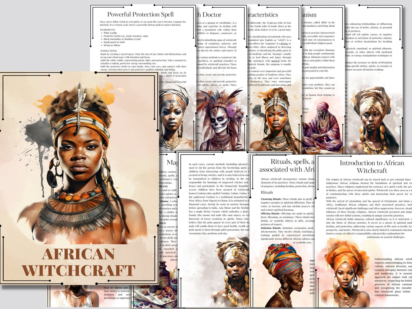 African Witchcraft. Basics. Beautiful pages for your Book Of Shadows. Instant Download