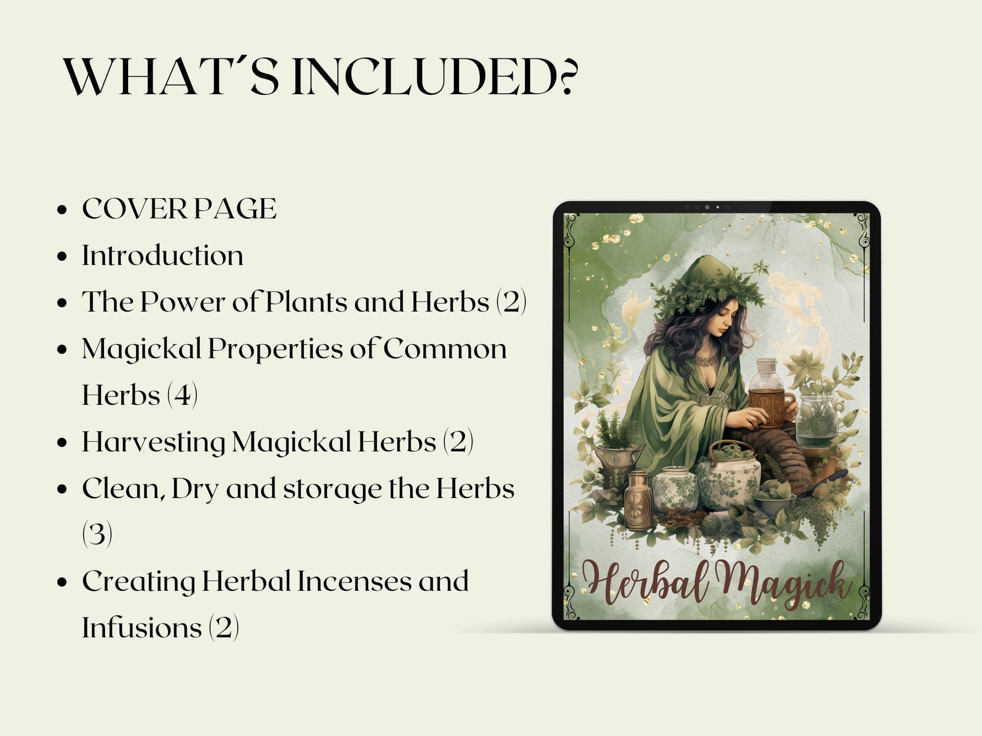 Herbal Magick + BONUS (Herbal journal). Basics. Beautiful pages for your Book Of Shadows. Instant download.
