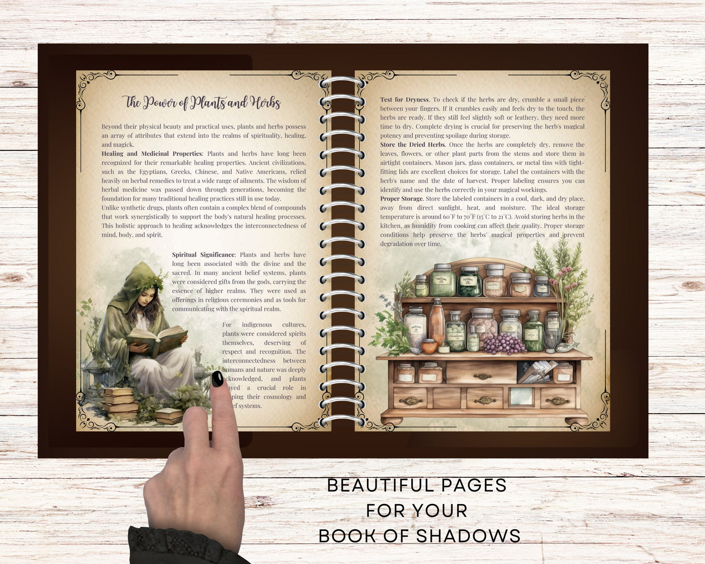 Herbal Magick + BONUS (Herbal journal). Basics. Beautiful pages for your Book Of Shadows. Instant download.