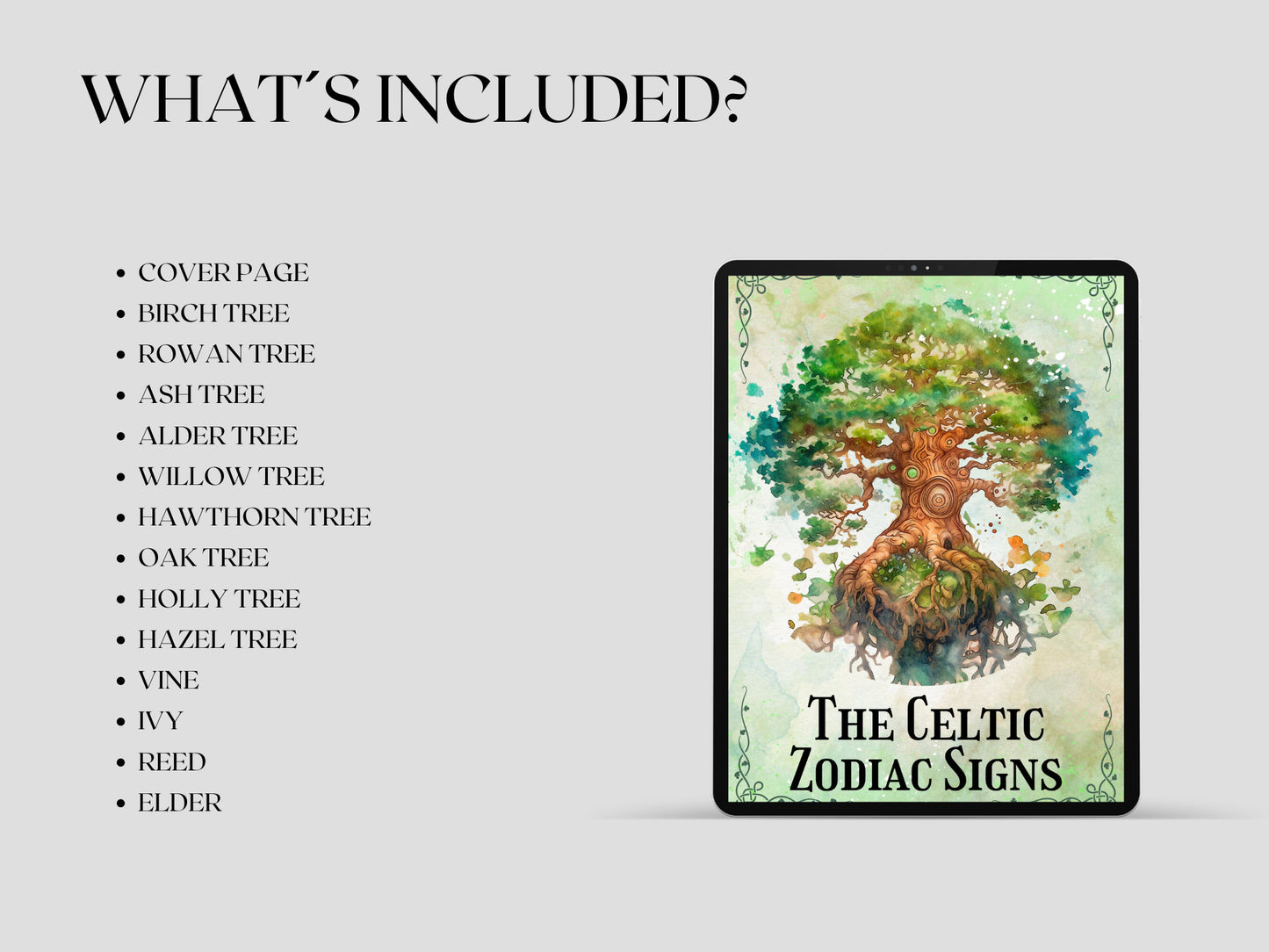 The Celtic Zodiac Tree signs. Celtic Tree Astrology. Beautiful pages for your Book Of Shadows. Instant download