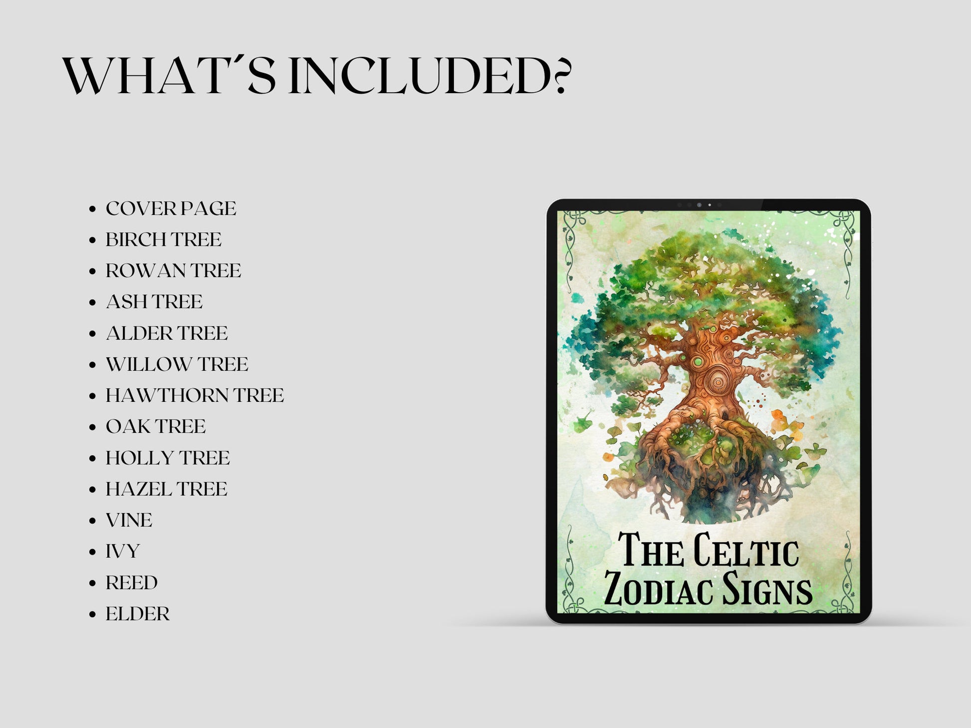 The Celtic Zodiac Tree signs. Celtic Tree Astrology. Beautiful pages for your Book Of Shadows. Instant download