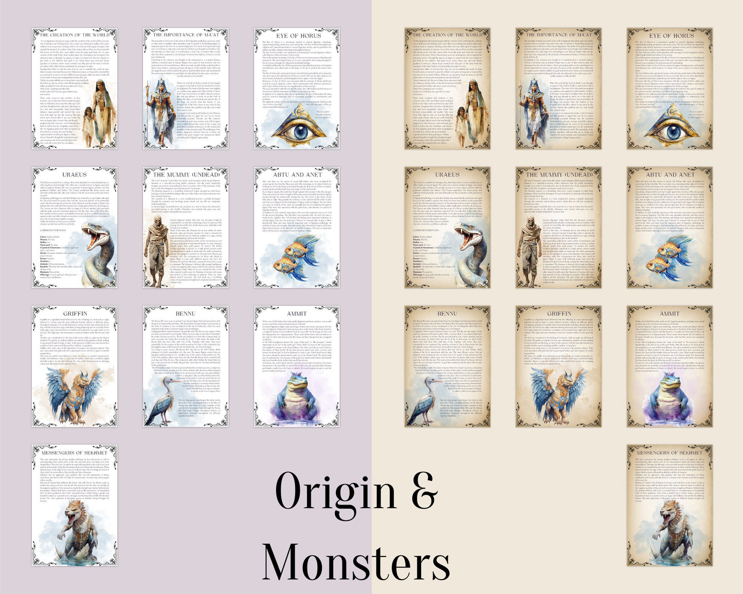 Ancient Egyptian Mythology. Beautiful pages for your Book Of Shadows. Instant download.