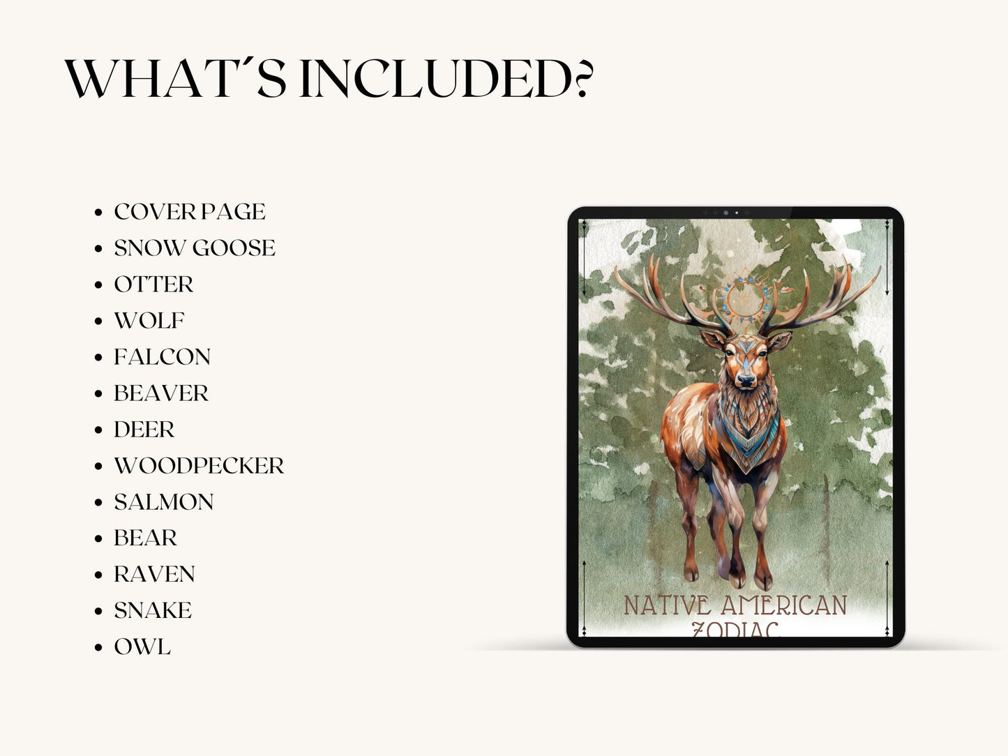 Native American Zodiac. Animals. Beautiful pages for your Book Of Shadows. Instant download.