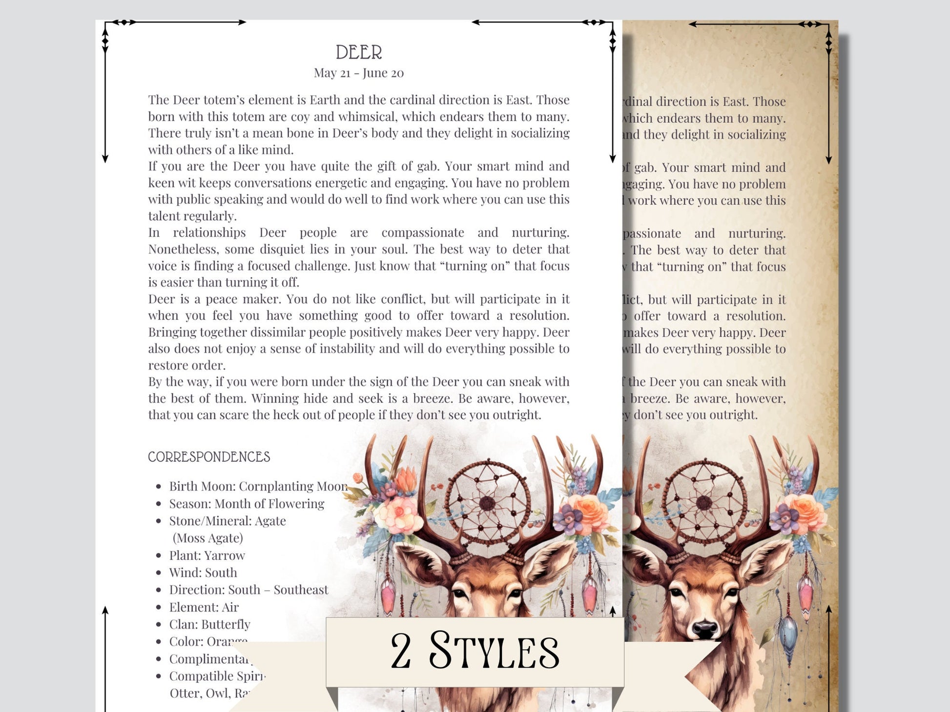 Native American Zodiac. Animals. Beautiful pages for your Book Of Shadows. Instant download.