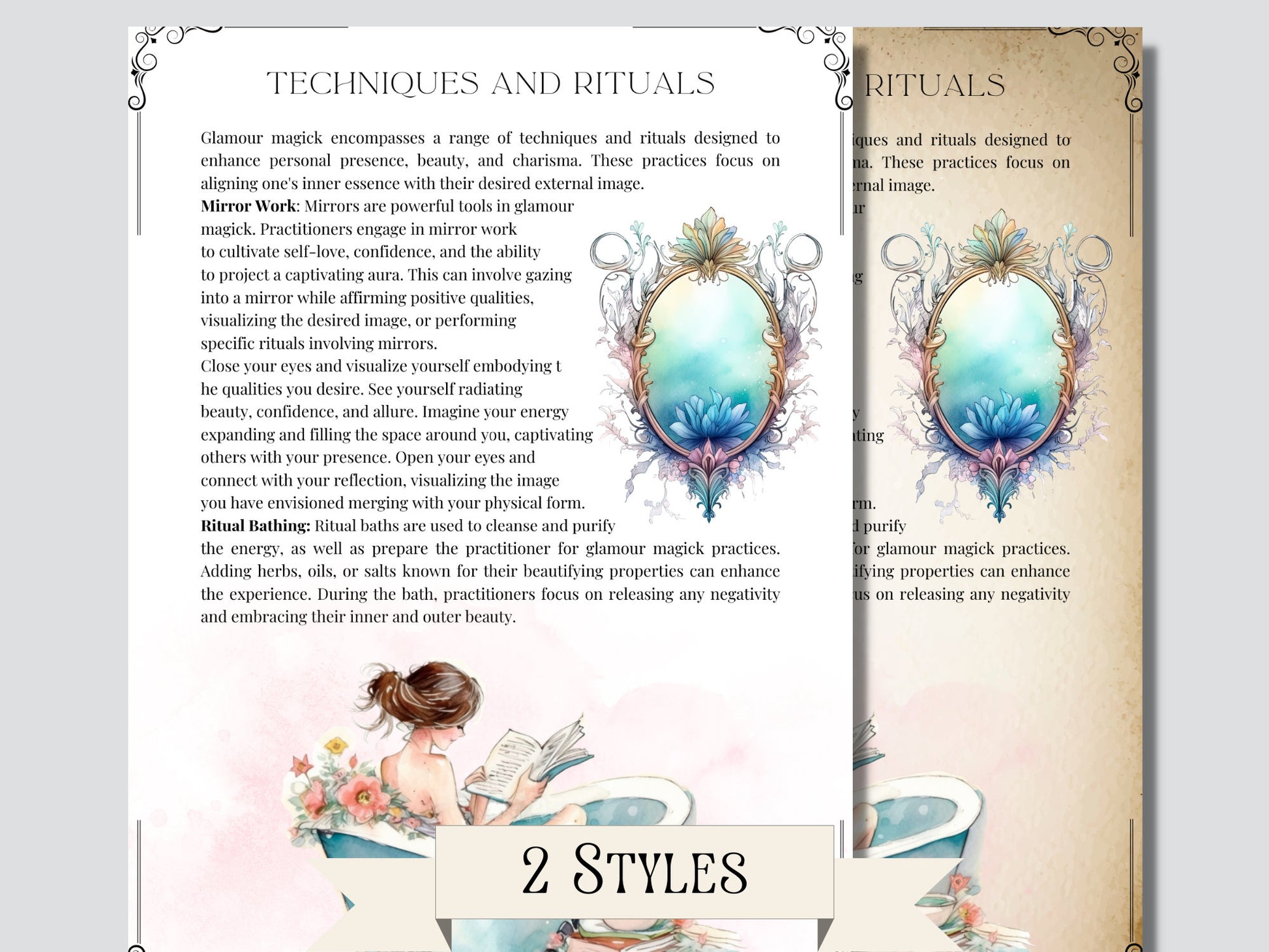 Glamour Magick + BONUS (Beauty Planner, Self-care planner). Beautiful pages for your BOS. Instant download.