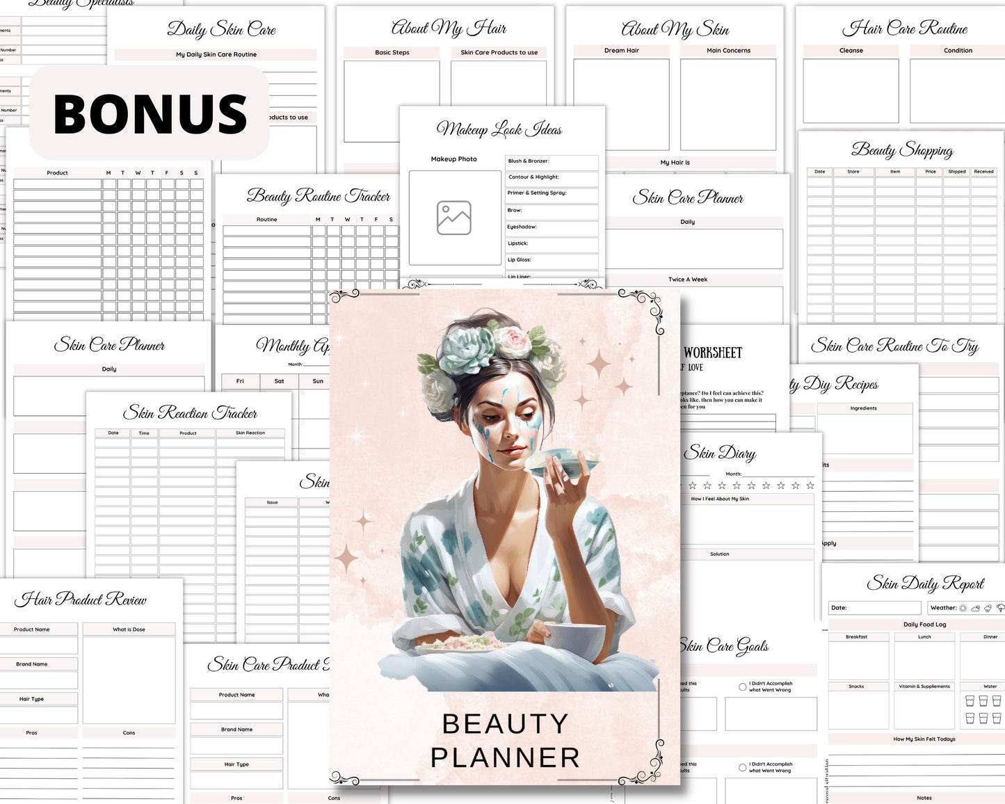 Glamour Magick + BONUS (Beauty Planner, Self-care planner). Beautiful pages for your BOS. Instant download.
