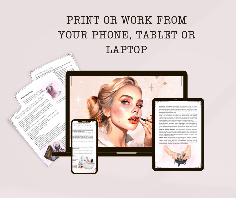 Glamour Magick + BONUS (Beauty Planner, Self-care planner). Beautiful pages for your BOS. Instant download.