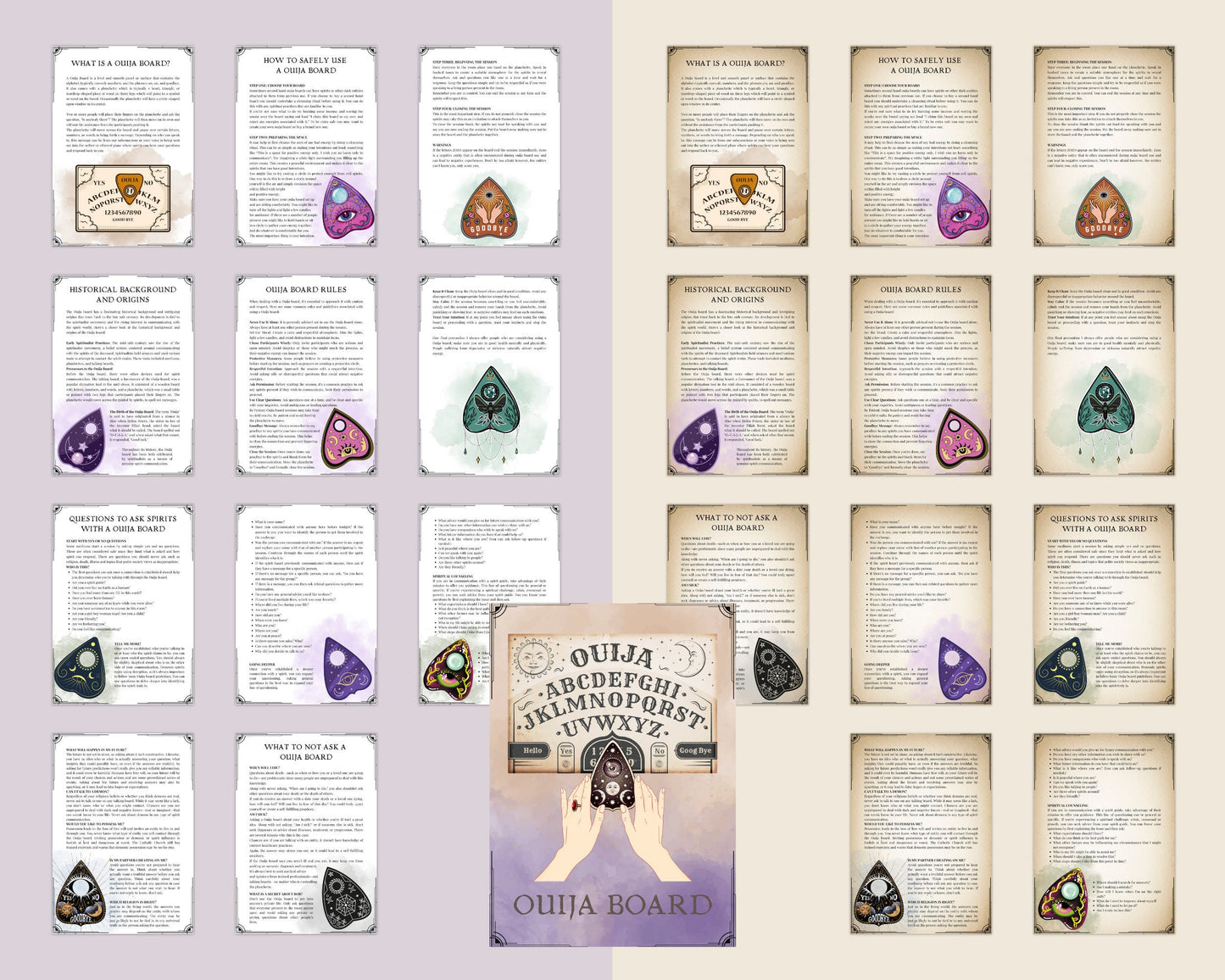 OUIJA board for beginners. Beautiful pages for your Book Of Shadows. Instant download.