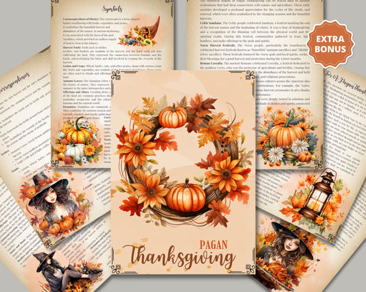 Pagan Thanksgiving+ BONUS (Planner). Printable Grimoire pages. Instant download