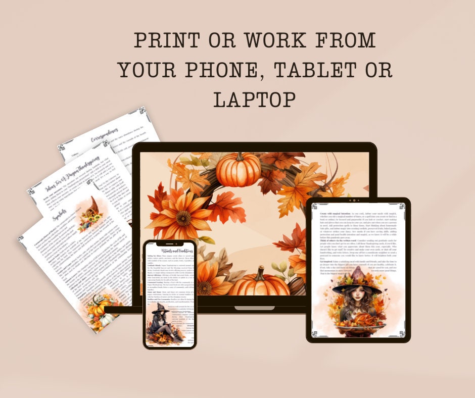 Pagan Thanksgiving+ BONUS (Planner). Printable Grimoire pages. Instant download