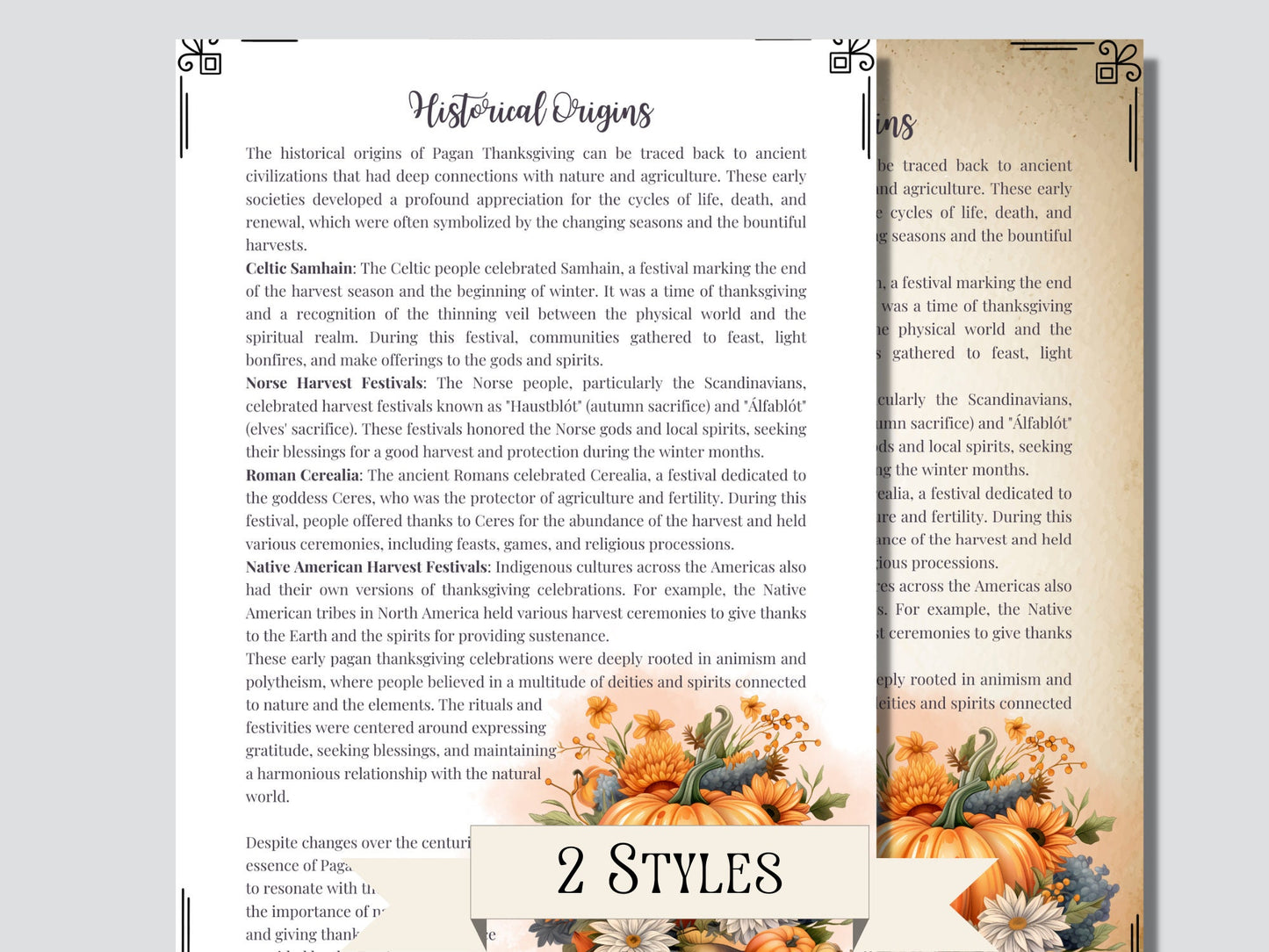 Pagan Thanksgiving+ BONUS (Planner). Printable Grimoire pages. Instant download