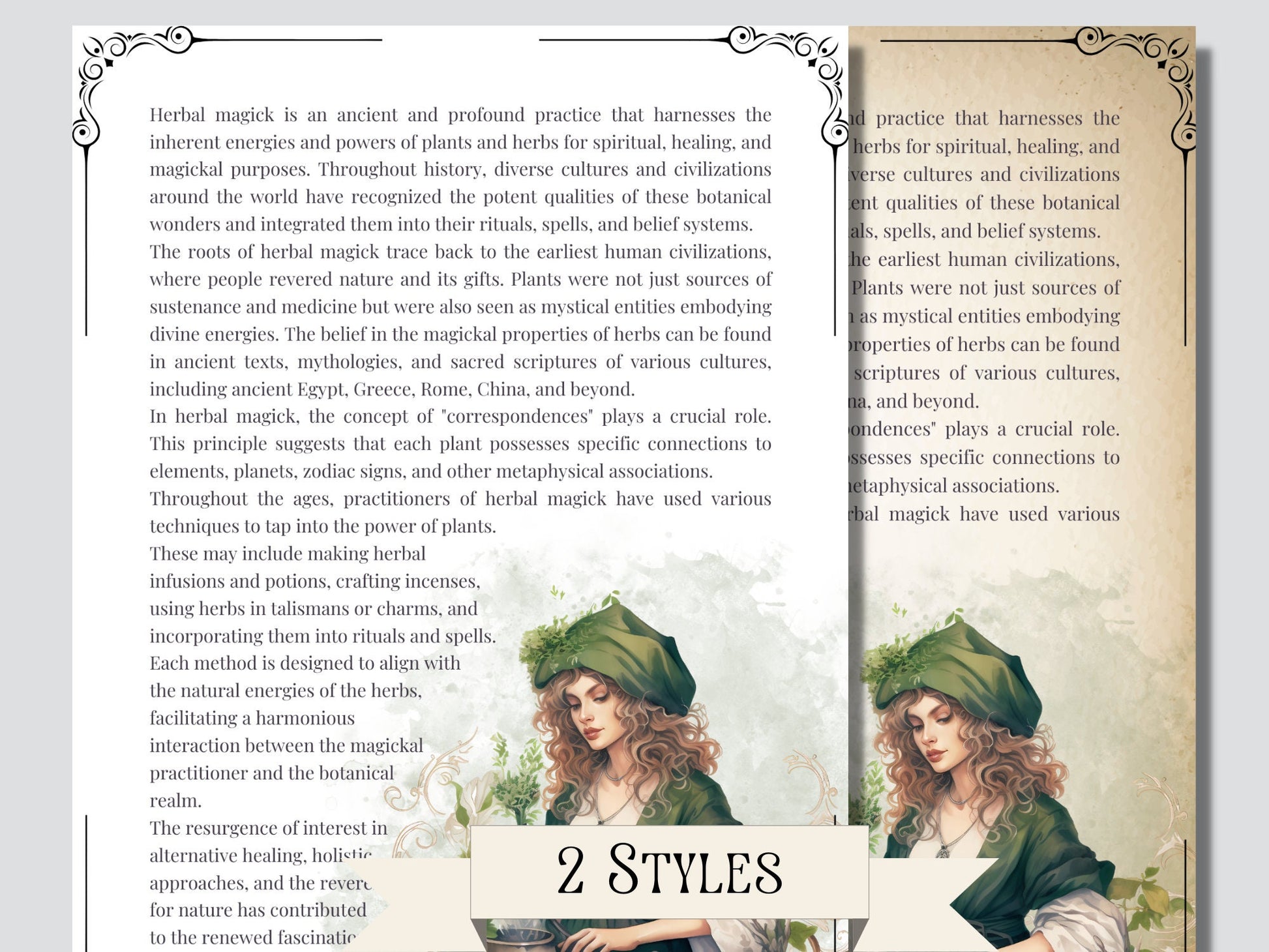 Herbal Magick + BONUS (Herbal journal). Basics. Beautiful pages for your Book Of Shadows. Instant download.