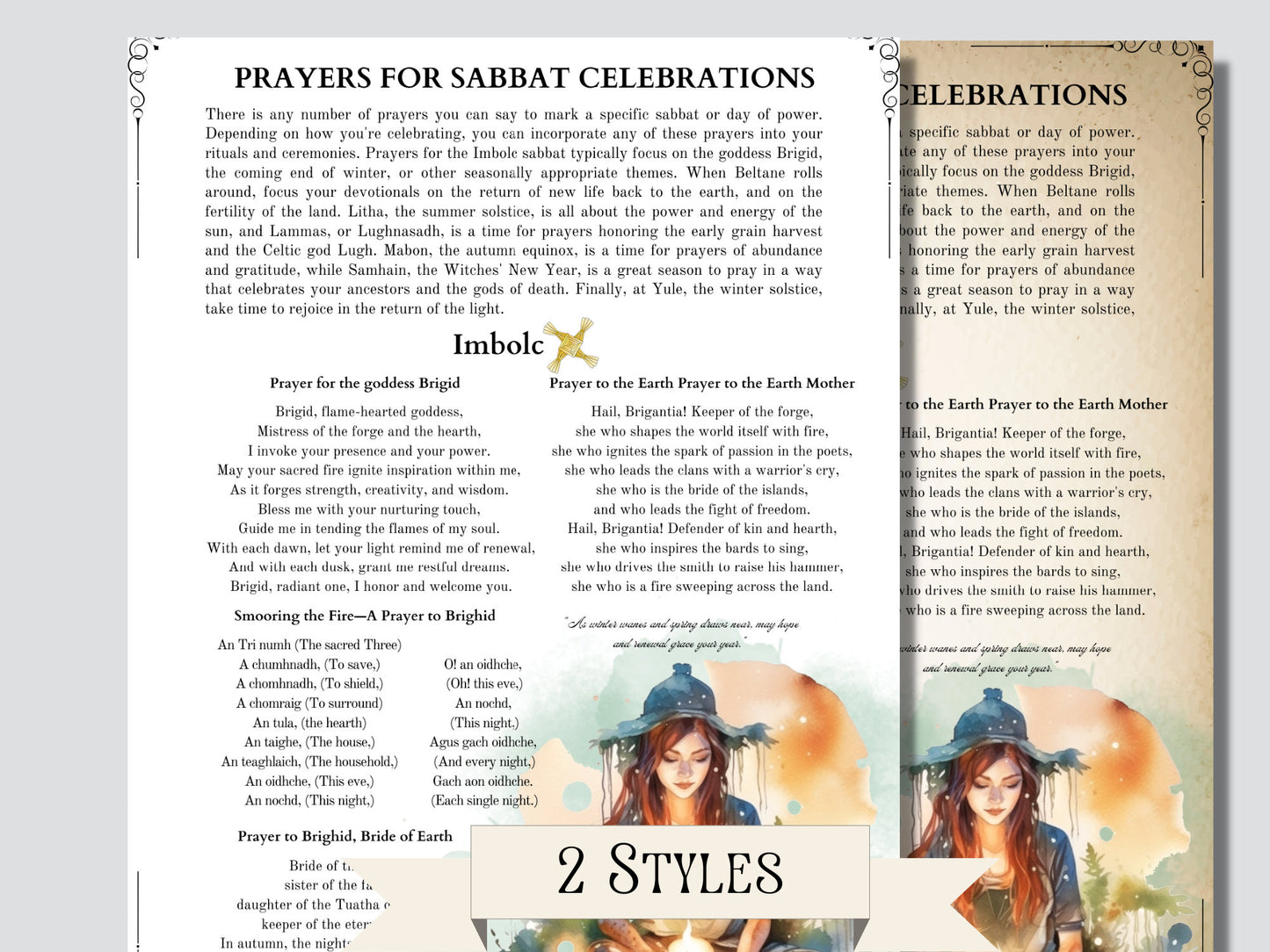 Pagan Prayers. Basics. Beautiful pages for your Book Of Shadows. Instant download.