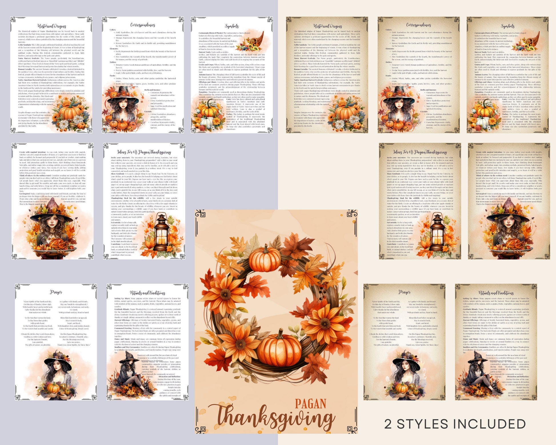 Pagan Thanksgiving+ BONUS (Planner). Printable Grimoire pages. Instant download