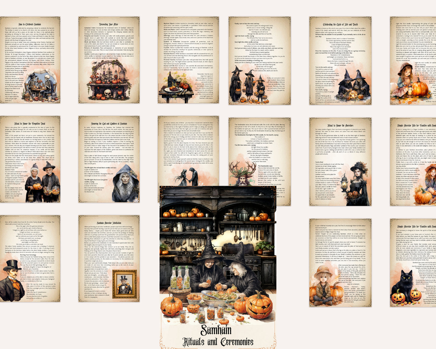 Samhain Rituals and Ceremonies. Printable pages for your Book Of Shadows.