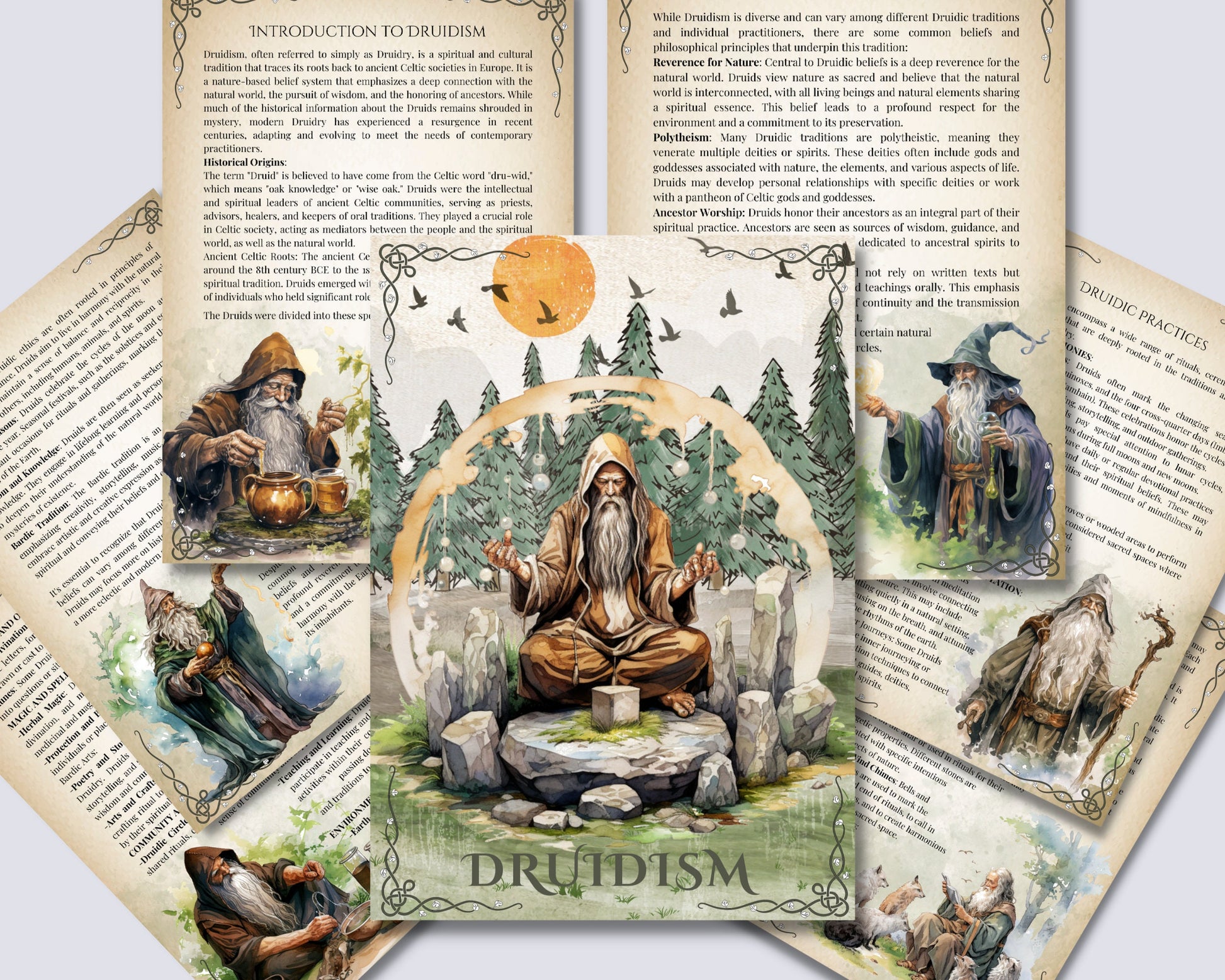 Druidism. Basics. Celtic Witchcraft. Beautiful pages for your Book Of Shadows. Printable