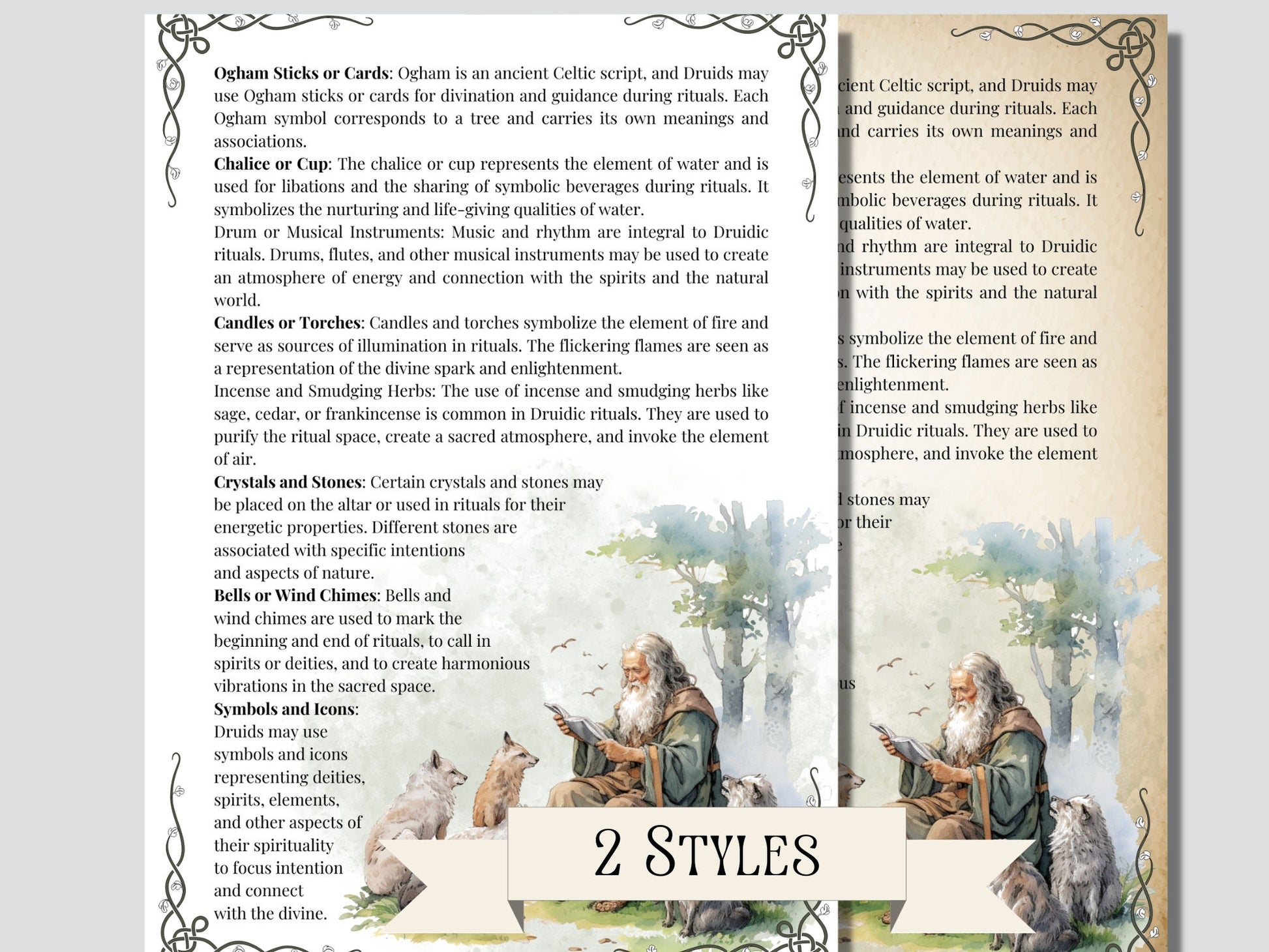 Druidism. Basics. Celtic Witchcraft. Beautiful pages for your Book Of Shadows. Printable