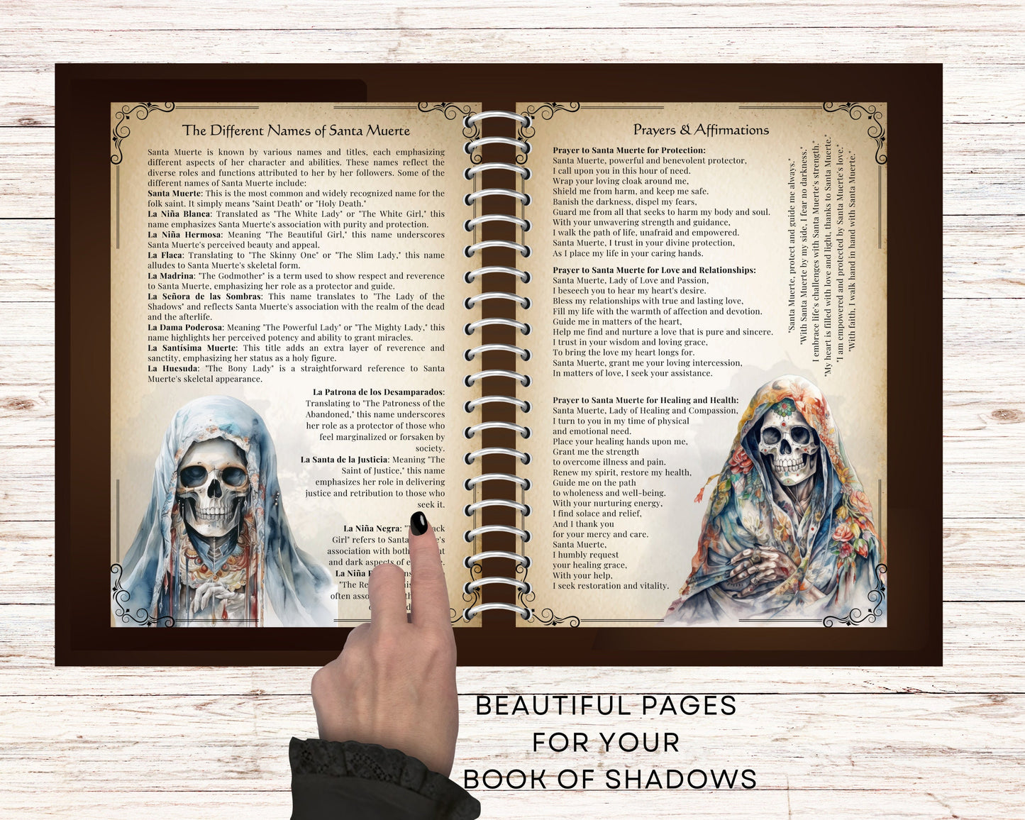 Santa Muerte. Holy Death. Basics. Beautiful pages for your Book Of Shadows. Printable