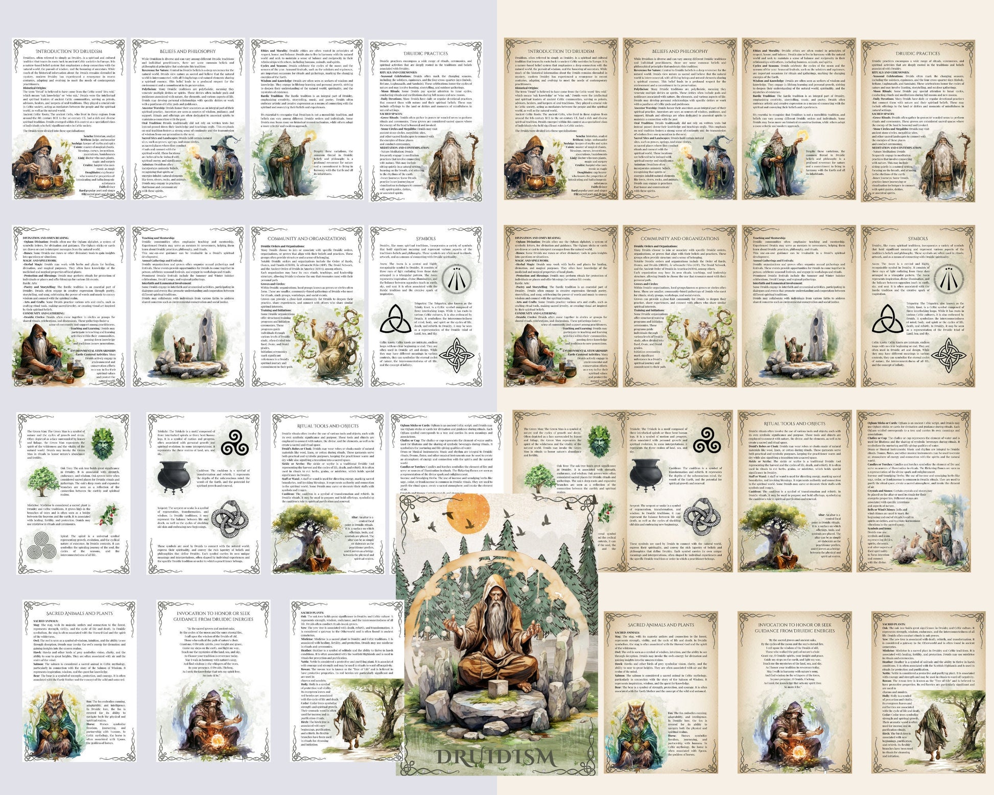Druidism. Basics. Celtic Witchcraft. Beautiful pages for your Book Of Shadows. Printable