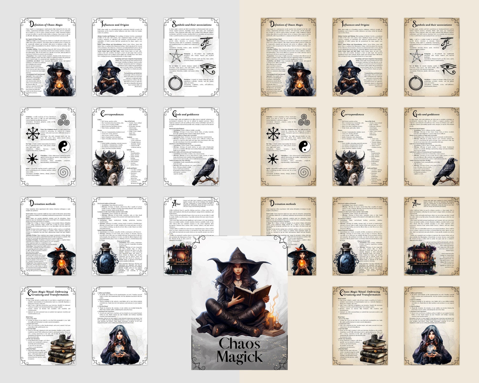 Chaos Magick. Basics. Beautiful pages for your Book Of Shadows. Printable.