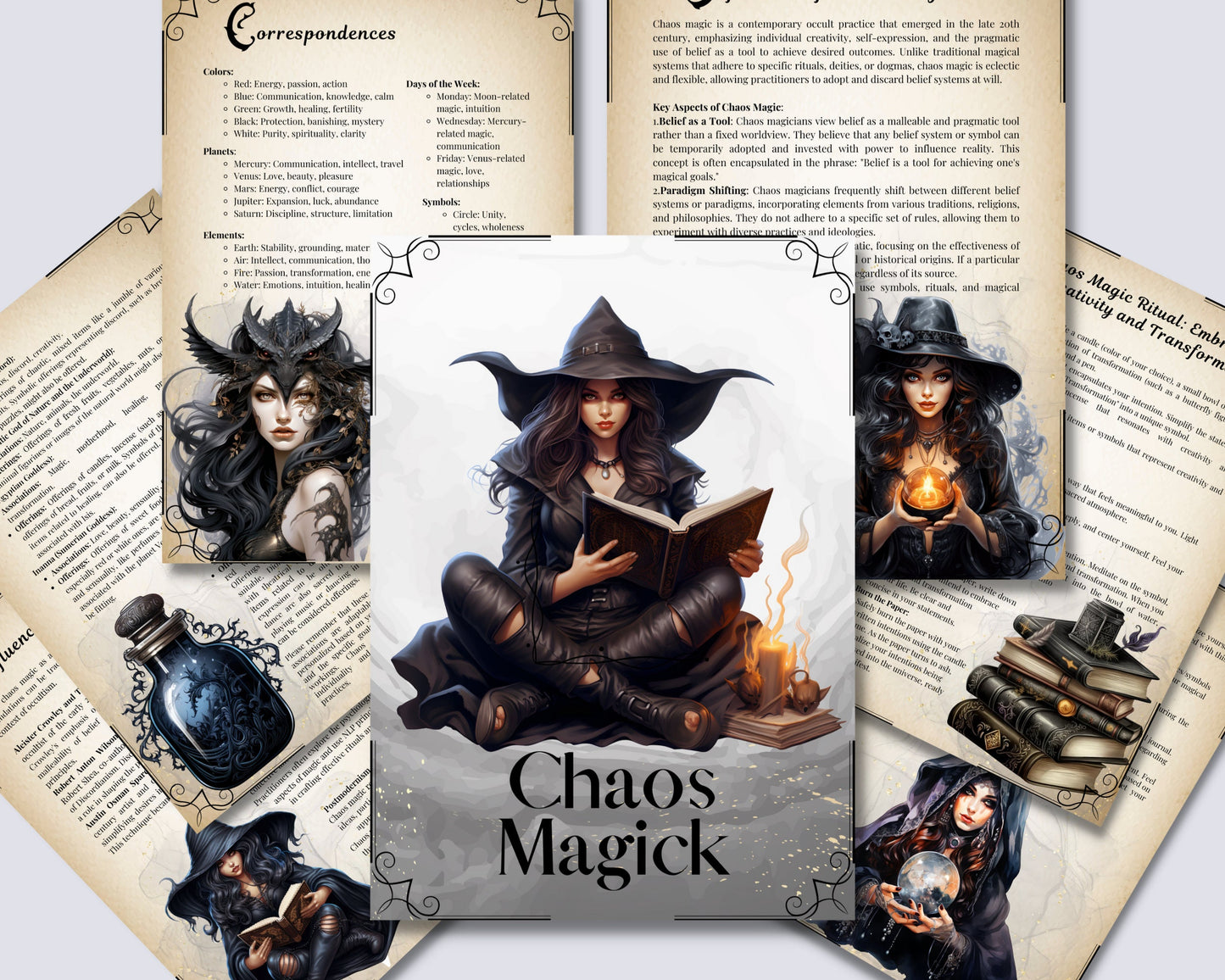 Chaos Magick. Basics. Beautiful pages for your Book Of Shadows. Printable.