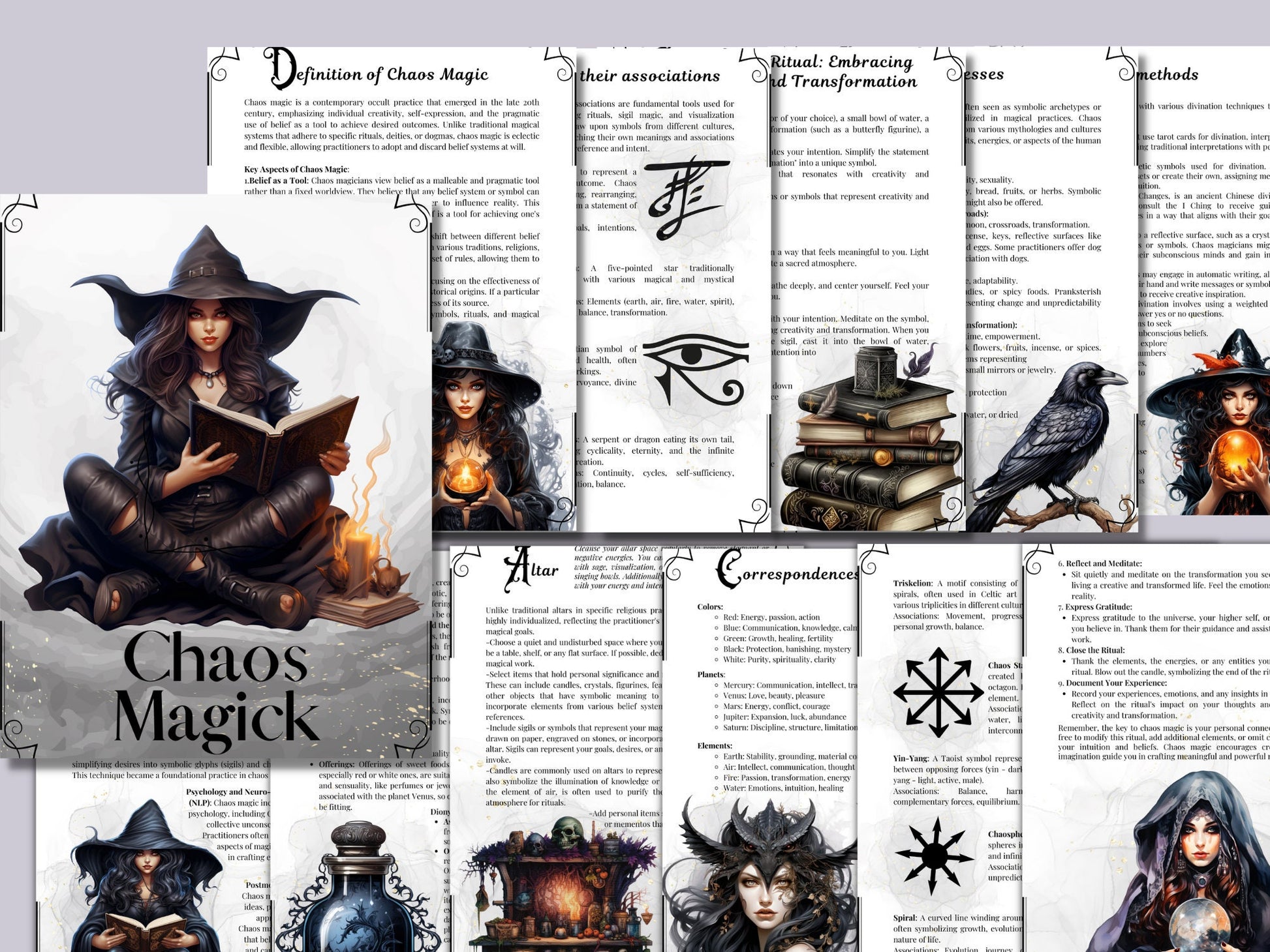 Chaos Magick. Basics. Beautiful pages for your Book Of Shadows. Printable.