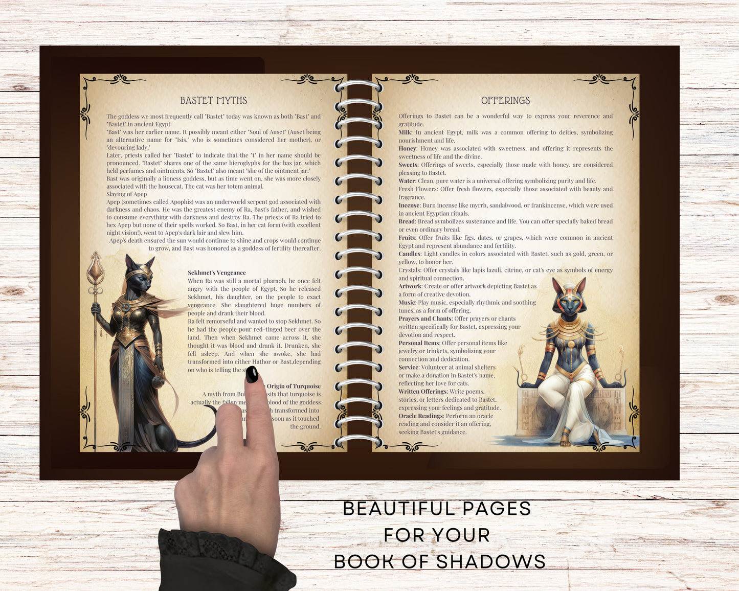Bastet. Egyptian Goddess. Beautiful pages for your Book Of Shadows. Printable