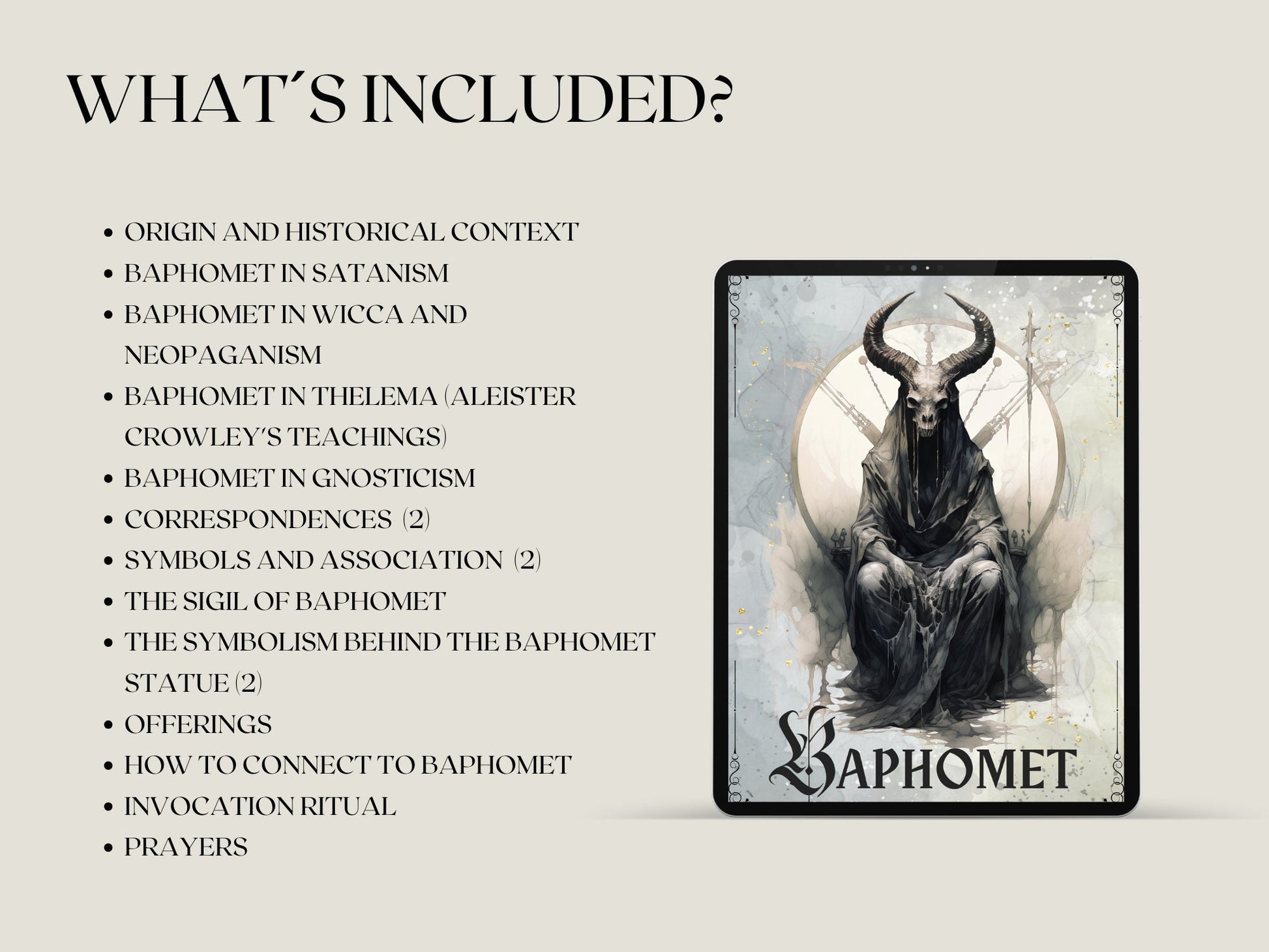 Baphomet. Basics. Grimoire pages. Printable.