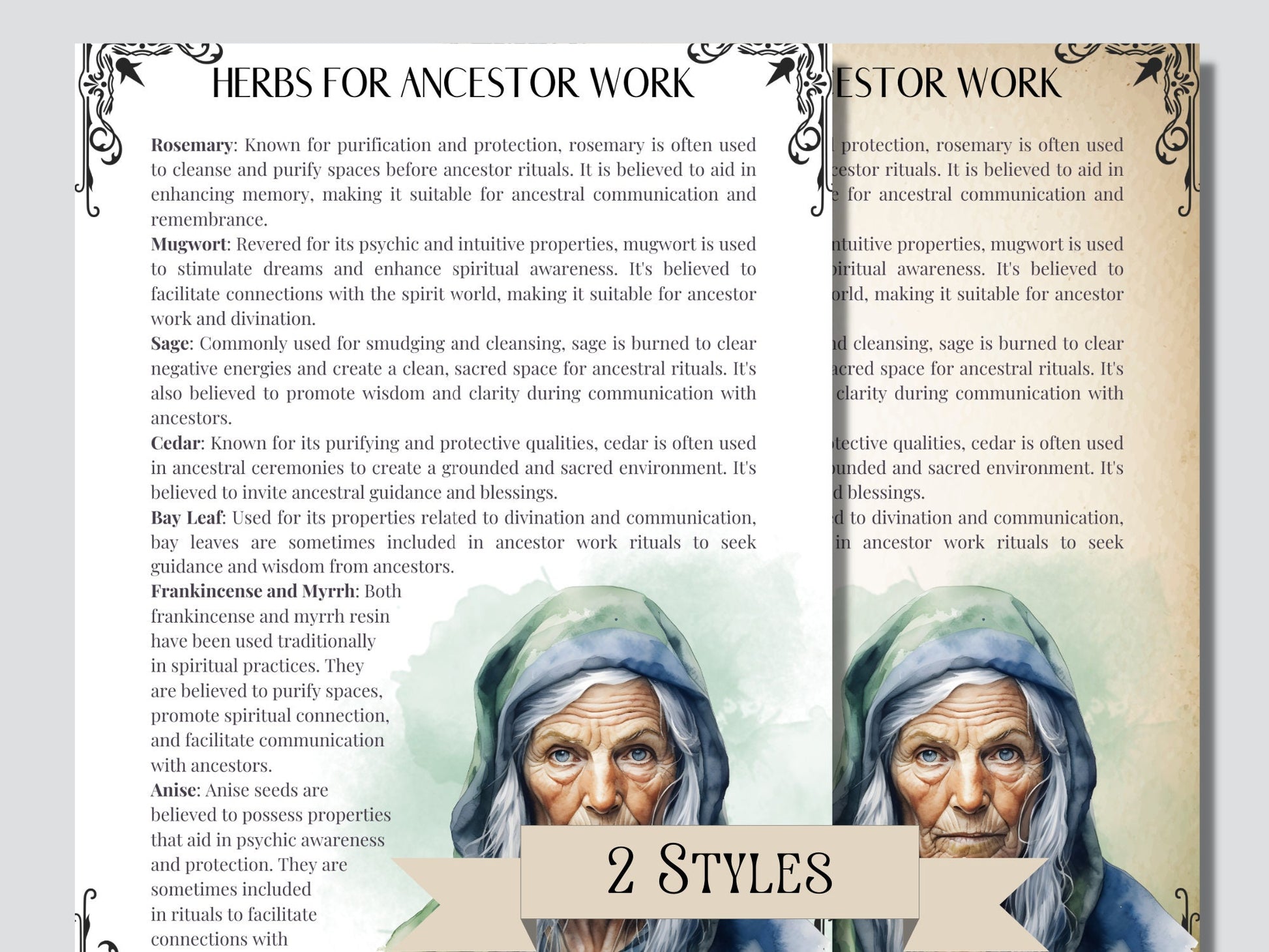 Ancestral Witchcraft. Beautiful pages for your Book Of Shadows. Printable