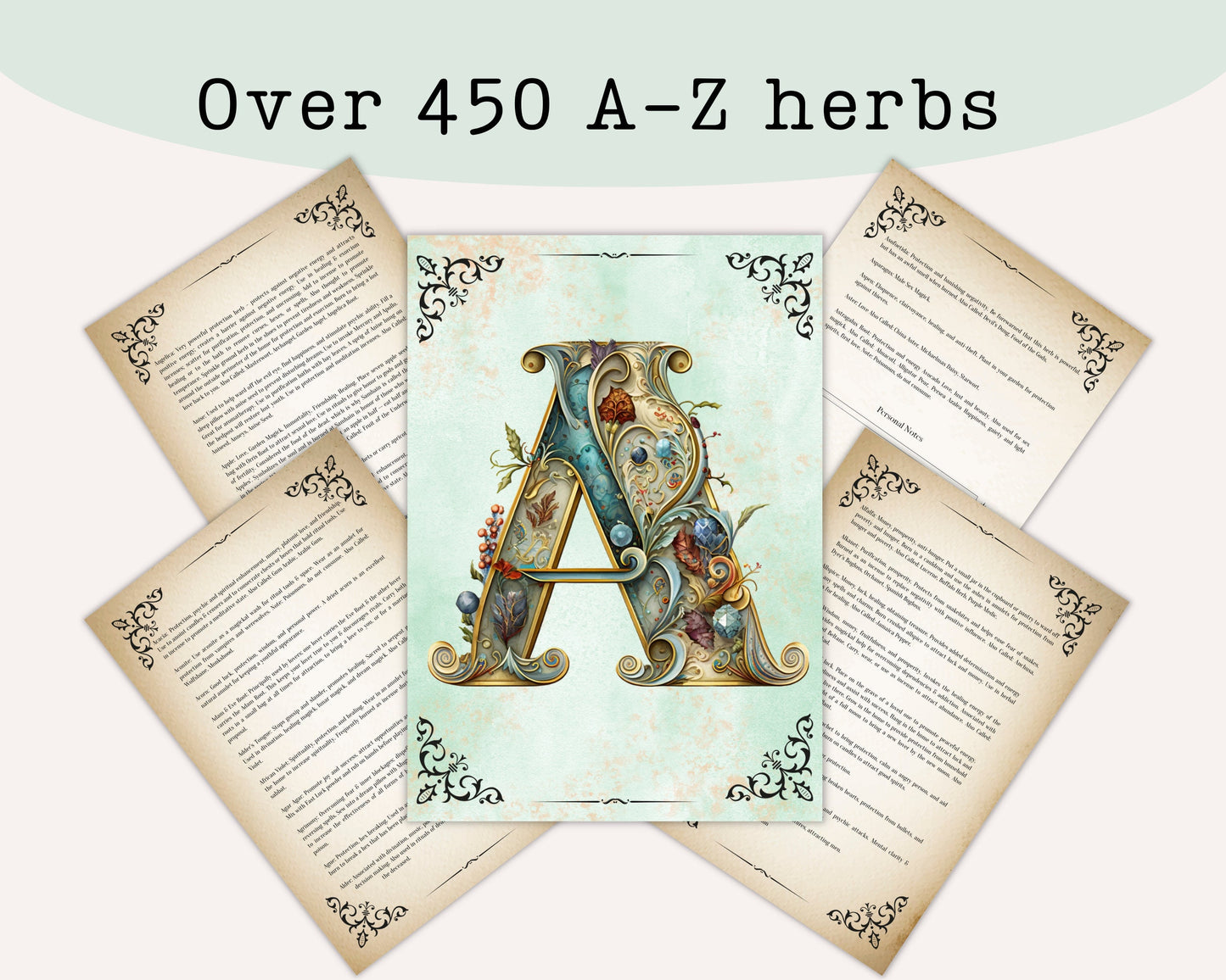 87 Pages, Herbs and Their Magical Properties List, Herbal Magick, Herbalism, Witchcraft Basics, Printable Herbs Pages, Book Of Shadows