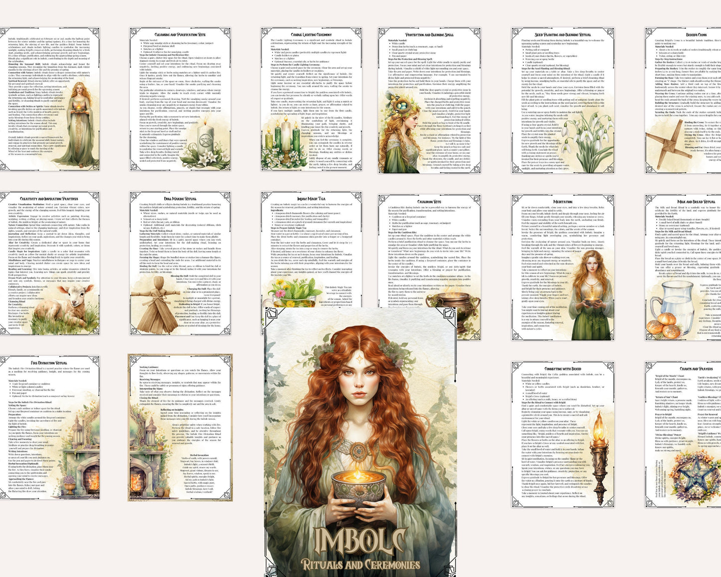 Imbolc. Rituals and Ceremonies. Printable pages for your Book Of Shadows.