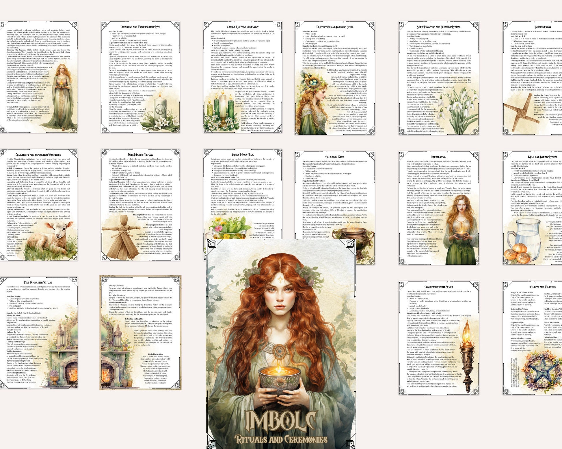 Imbolc. Rituals and Ceremonies. Printable pages for your Book Of Shadows.