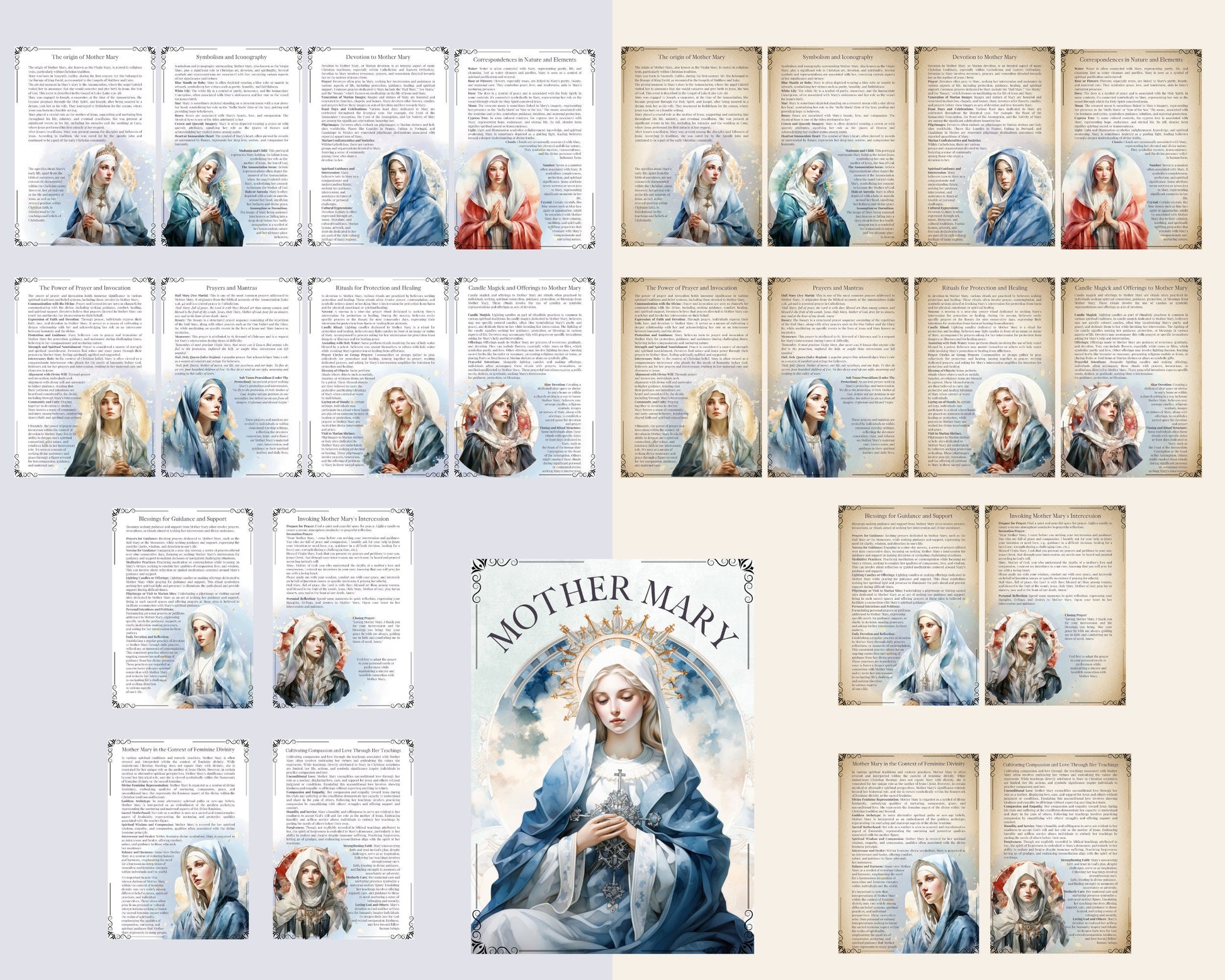 Mother Mary. Saint Mary. Virgin Mary. Marian devotion. Beautiful pages. Printable