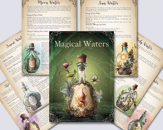 MAGICAL WATERS. Beautiful pages for you Book Of Shadows. Instant download. Printable