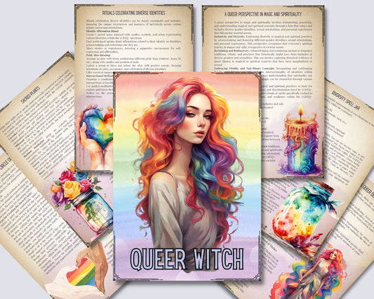 Queer Witch. Basics. Grimoire printable pages. 32 pages.