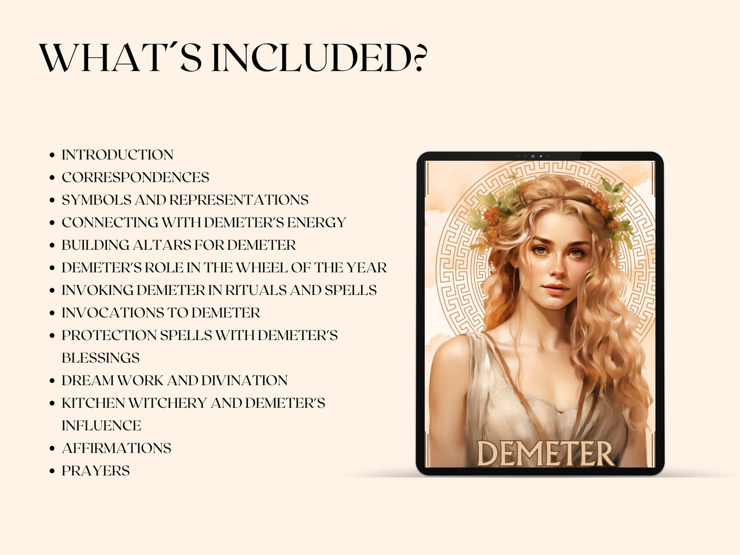 Demeter. Greek Goddess Deity Profile. Grimoire printable pages.
