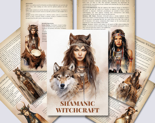 SHAMANIC WITCHCRAFT. Basics. Printable beautiful grimoire pages.