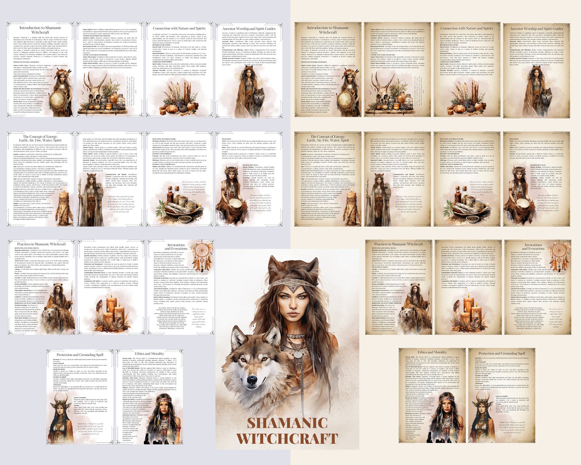 SHAMANIC WITCHCRAFT. Basics. Printable beautiful grimoire pages.