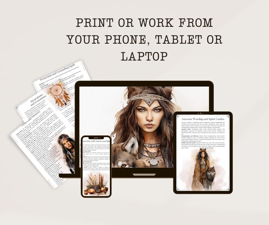 SHAMANIC WITCHCRAFT. Basics. Printable beautiful grimoire pages.