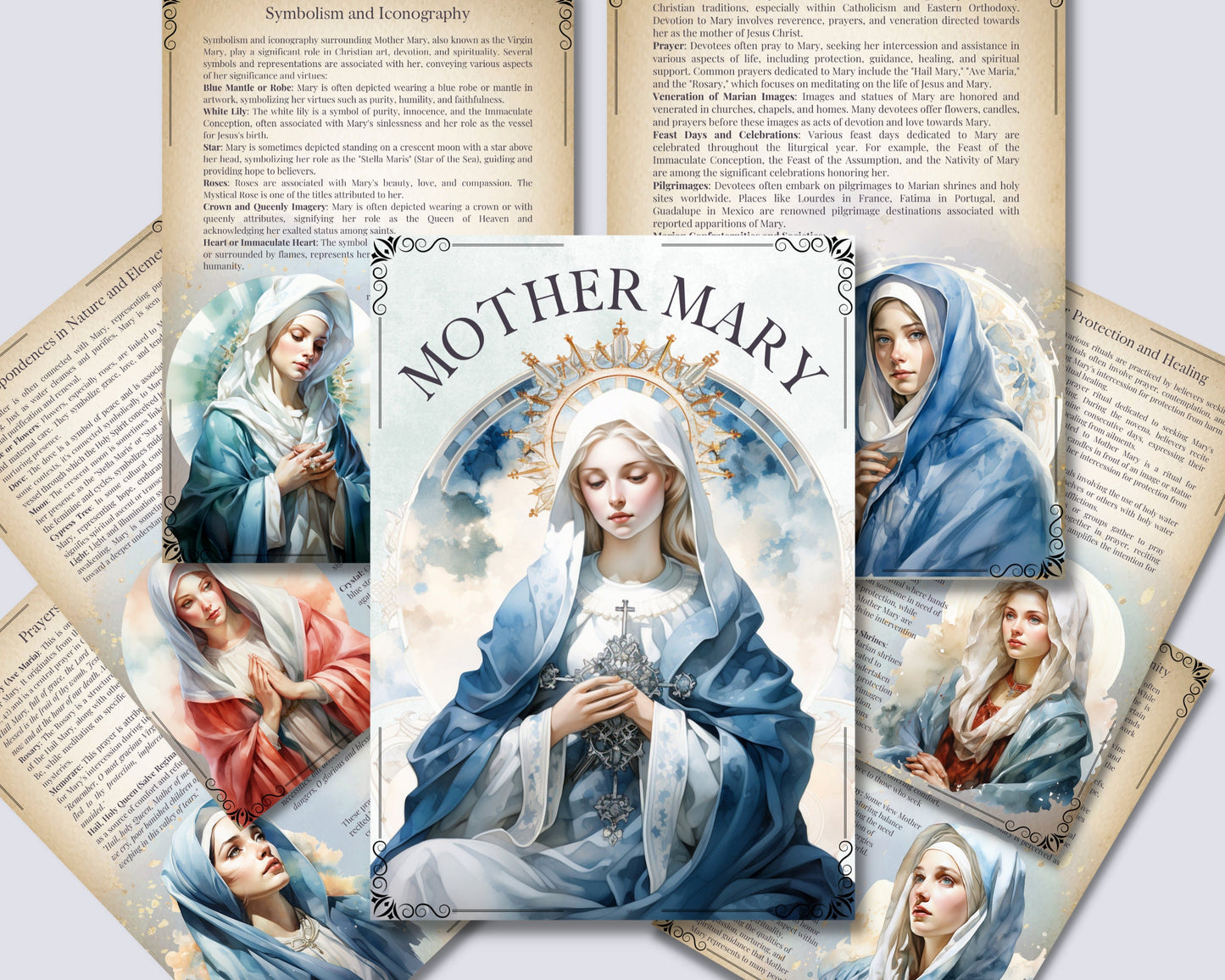 Mother Mary. Saint Mary. Virgin Mary. Marian devotion. Beautiful pages. Printable