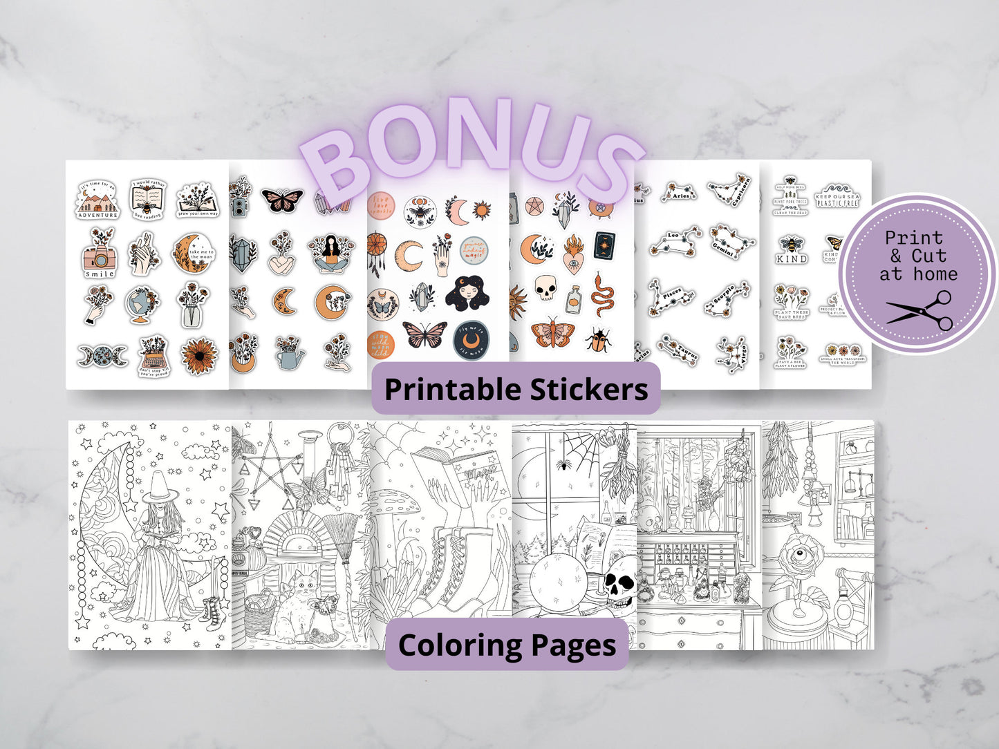 ADHD Undated Student Planner for Witches. Beautiful planner templates. Student Spells. Instant Download. PRINTABLE.