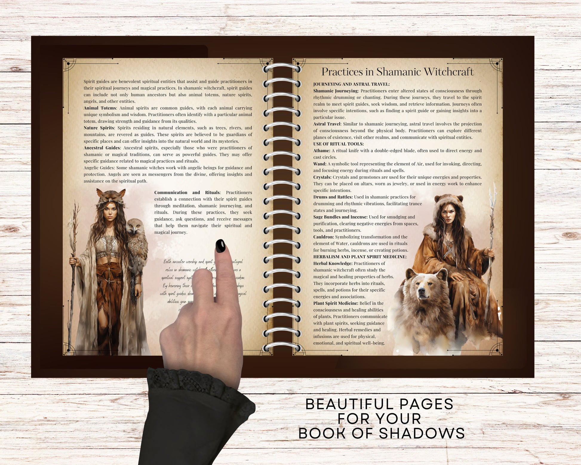 SHAMANIC WITCHCRAFT. Basics. Printable beautiful grimoire pages.