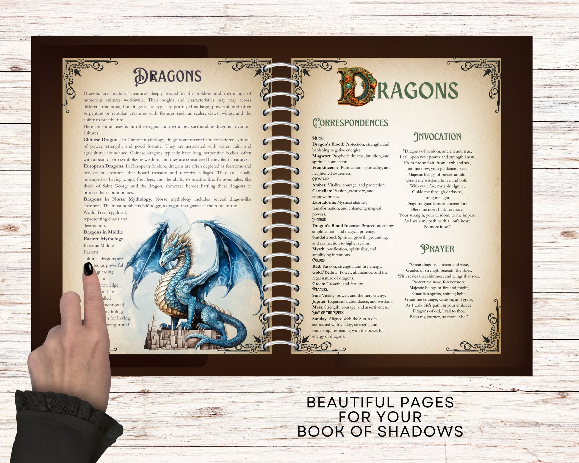 BESTIARY. Mythical Creatures - Beautiful pages for your Grimoire or Book Of Shadows. Printable. 84 pages