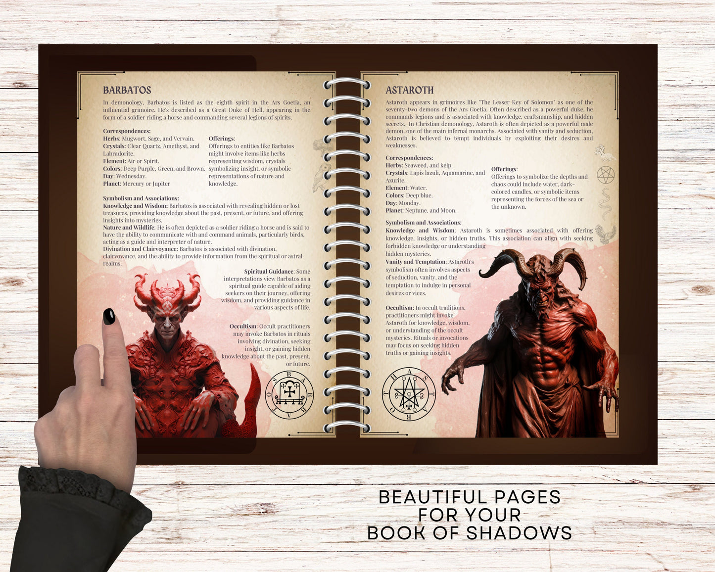 Demons Grimoire pages. Demonic witchcraft. Beautiful Printable Grimoire pages.