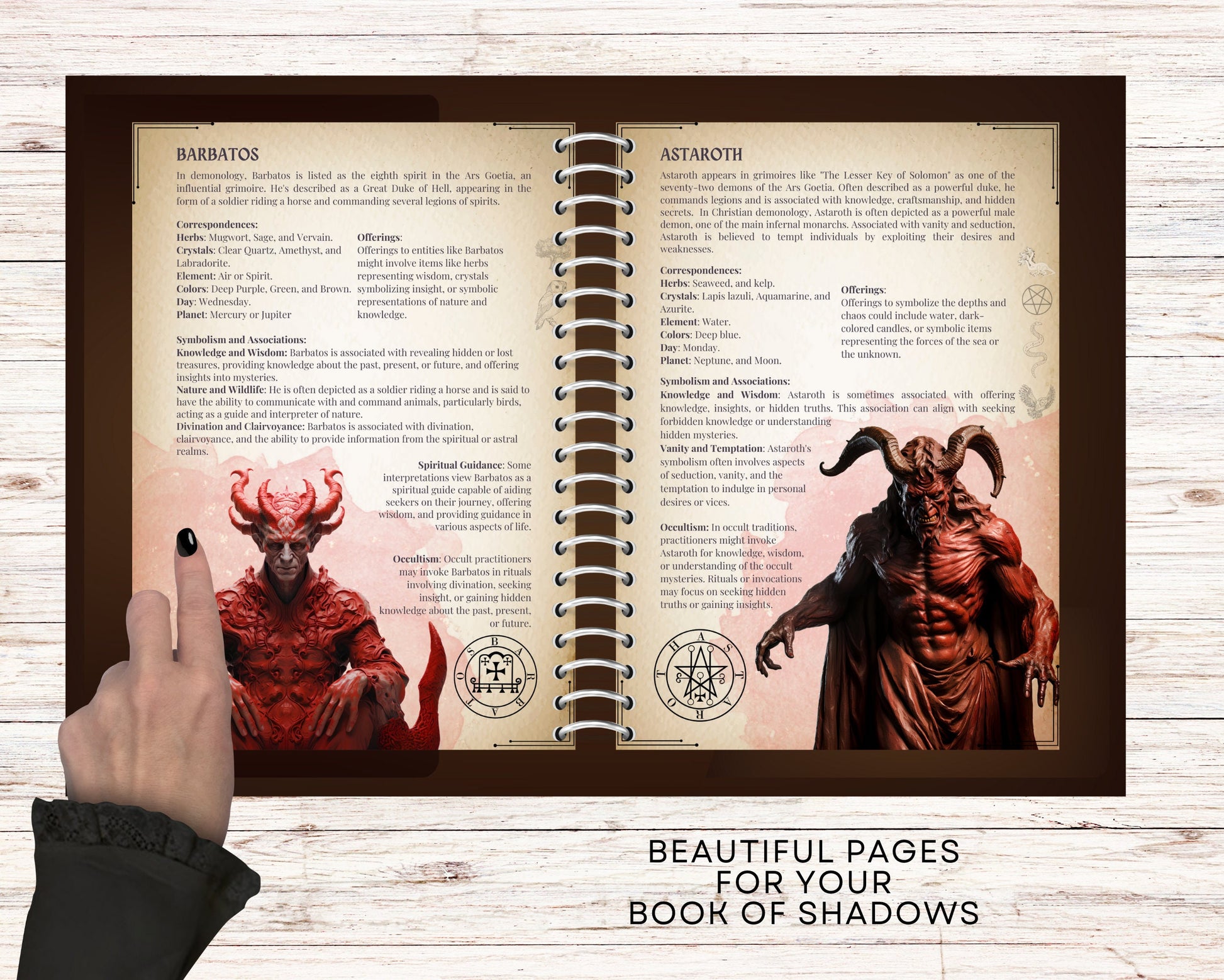 Demons Grimoire pages. Demonic witchcraft. Beautiful Printable Grimoire pages.