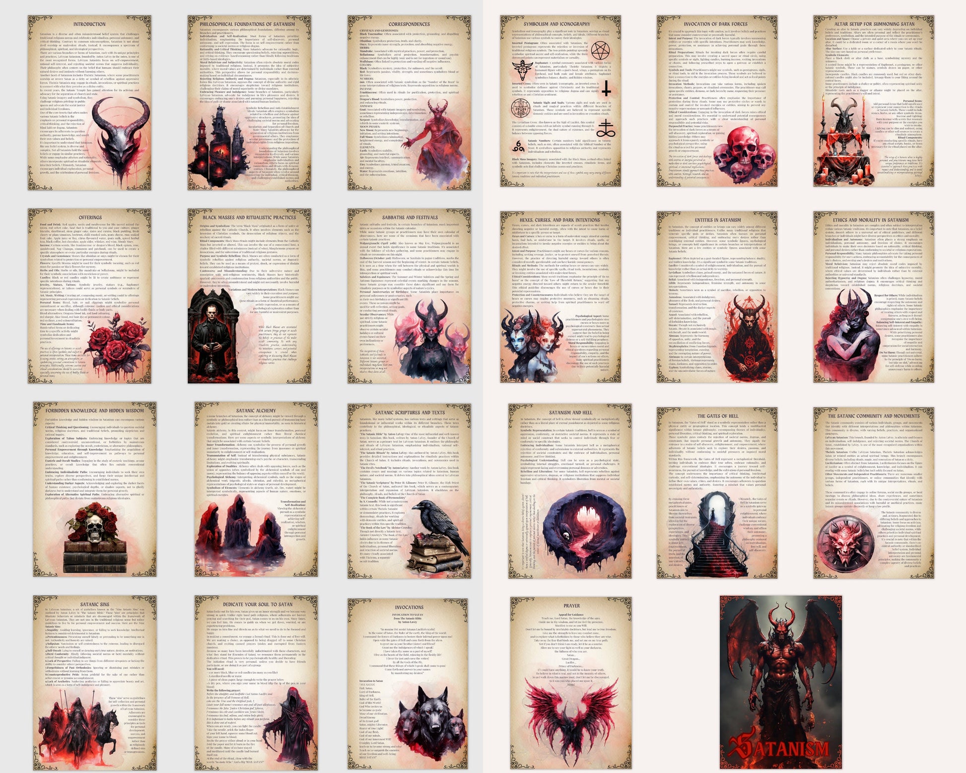 Satanism.Basics. Grimoire printable pages.