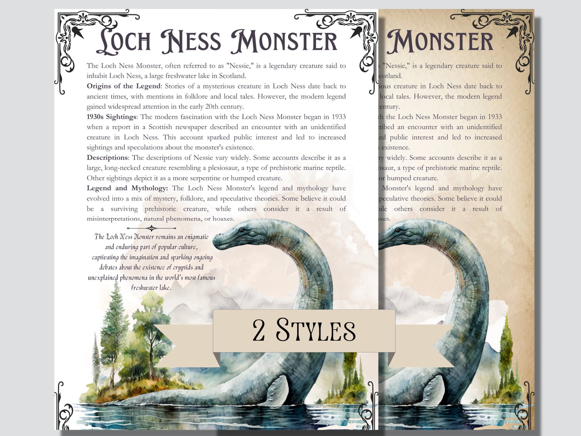 BESTIARY. Mythical Creatures - Beautiful pages for your Grimoire or Book Of Shadows. Printable. 84 pages
