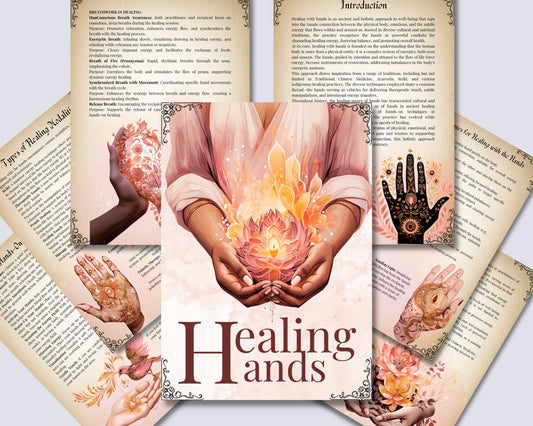 Healing Hands. Basics. Beautiful pages for your Grimoire or Book Of Shadows.