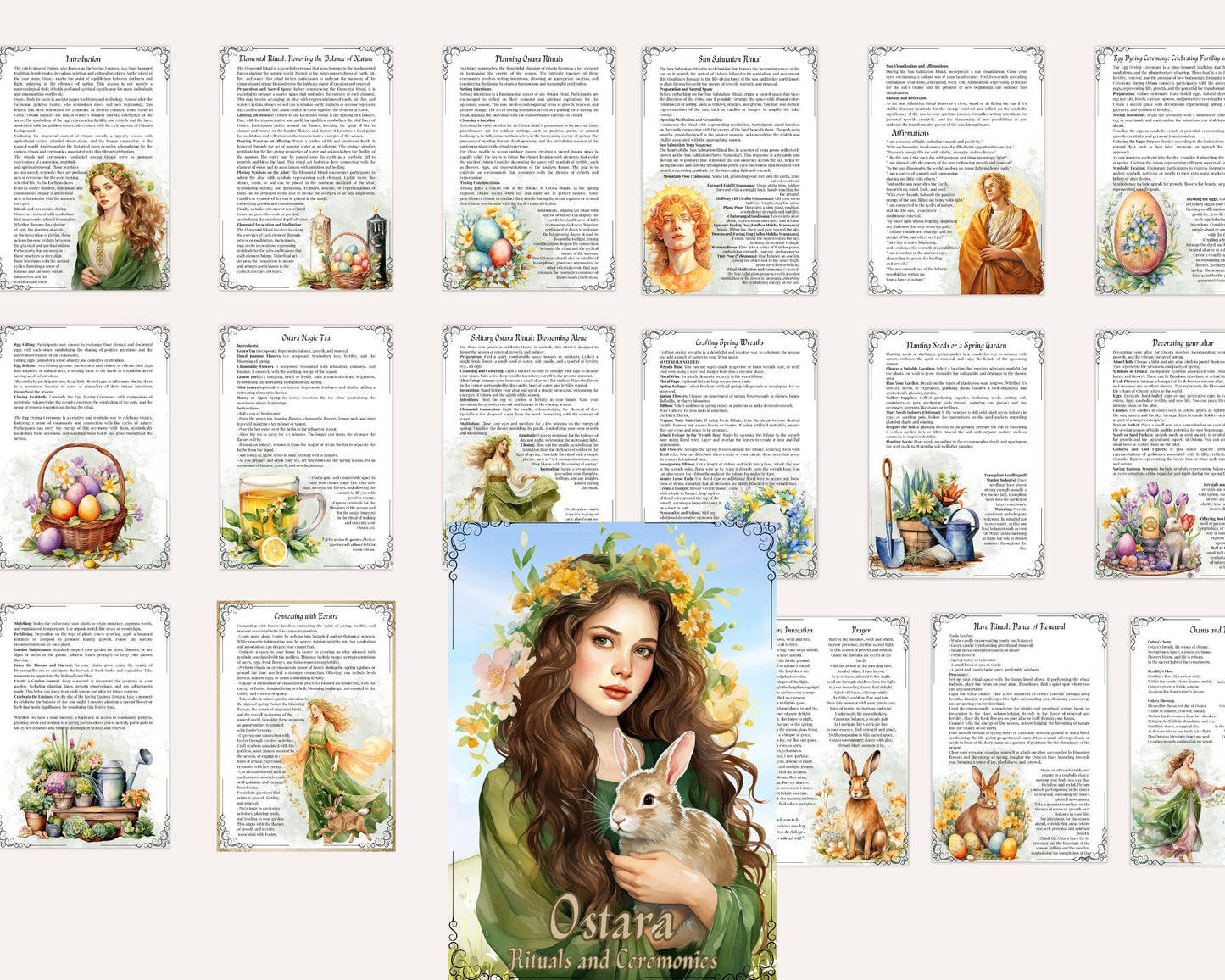 Ostara. Rituals and Ceremonies. Printable pages for your Book Of Shadows or Grimoire.